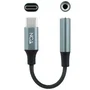 Nanocable Adaptador de Audio USB-C Macho a Jack 3.5 mm Hembra, 11 cm, Negro/Gris